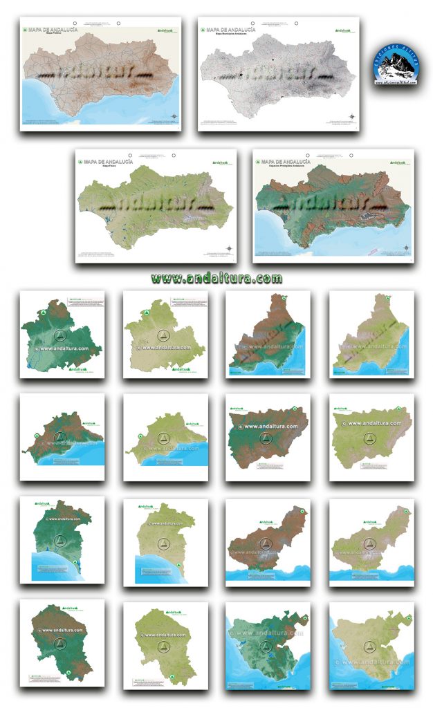 Mapas Mudos de Andalucía y de sus provincias