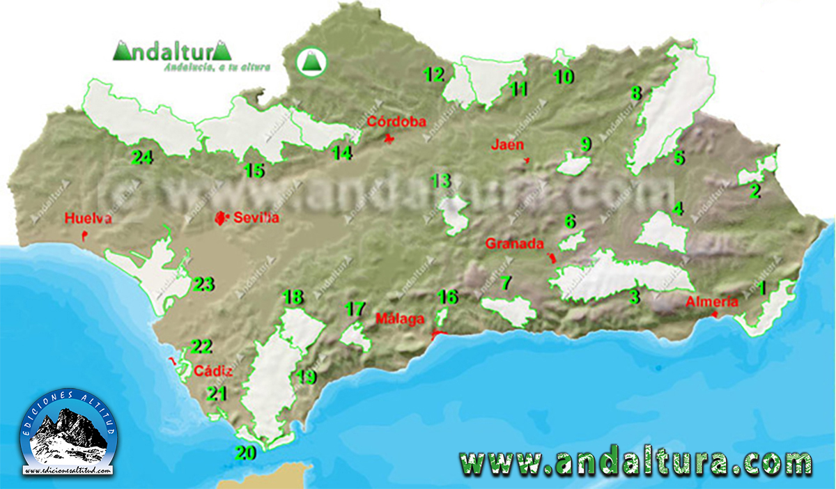 Mapa Parques Naturales de Andalucía